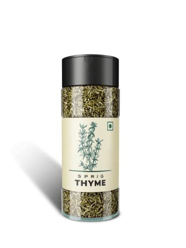 314XN7TE3NL - Manvik Foods SPRIG Thyme Herb | Thyme Seasoning |Crushed Dried Thyme for Cooking | Thyme Spice Sprinkler |No Preservatives | No Fillers or Additives | No Anti-caking Agents | No MSG | 10gm