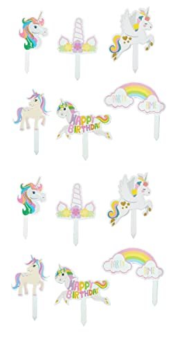 318M5nG6mJL - Manvik Foods Crackles Unicorn Cake Topper Cup Cake Topper - Pack of 2, Each Pack has 6 Toppers