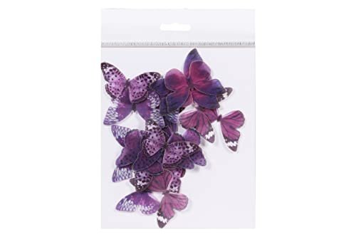 31VU8A44lZL - Manvik Foods Honey Sweets Edible 20 pcs Butterfly Cake Topper | Stick-on Cake décor|Decorations for Cake | Best Use for Upper Surface Decoration | Big - 100 gm (Purple)