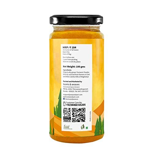 41 - Manvik Foods looms & weaves - High Curcumin Lakadong Turmeric Powder - Directly sourced from The Organic Farmers of Lakadong Village - East and West Jantia Hills of Meghalaya - 100 gm - Image 3