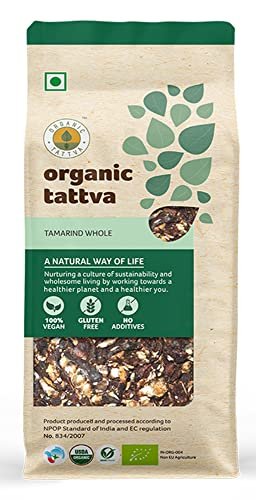 412qCaqyrL - Manvik Foods Organic Tattva, Organic Tamarind (Imli) Whole/Sabut, 500 Gram | Naturally Processed, from Farm Picked Fresh Imli Sabut