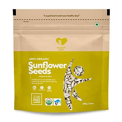412rY1zW2kL - Manvik Foods Nourish You Organic Sunflower Seeds Sunflower Seeds (100G) Each - Raw Sunflower Seeds for Eating | Diet Food | Healthy Snack | Rich in Protein & Fiber (Pack of 2 ) - Image 3
