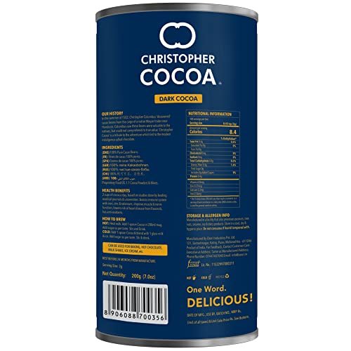 4151ATZfm6L - Manvik Foods Christopher Cocoa, Dark Cocoa Powder, Unsweetened, 200g (Bake, Cake, Hot Chocolate, Drinking Shakes) - Image 3