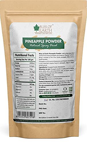 415qGz3zrSL - Manvik Foods Bliss of Earth Pineapple Powder 1Kg for Juices, Jams, Cake, Ice Cream, & Energy Drinks - Image 3
