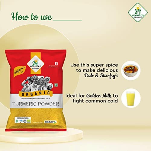416DDkWcjCL - Manvik Foods 24 Mantra Organic Turmeric Powder/Haldi Powder/Pasupu podi - 100gms | Pack of 1 | 100% Organic | Chemical Free & Pesticides Free | Rich Flavour | Unadulterated - Image 8