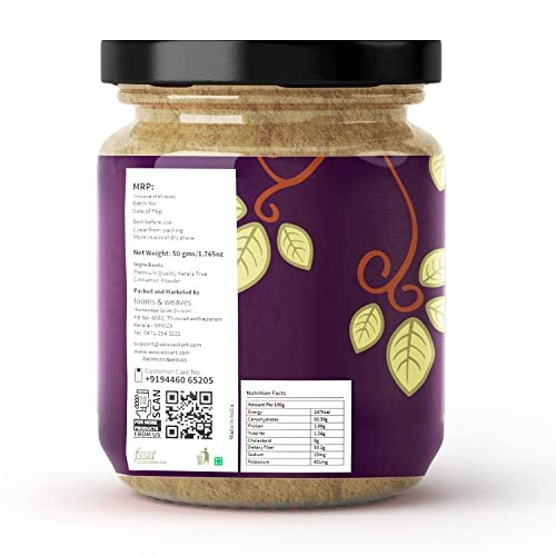 416dJb2K6SL - Manvik Foods looms & weaves – Kerala True Cinnamon Powder - (Dalchini) (Cinnamomum verum )- (50 gm) - Image 3