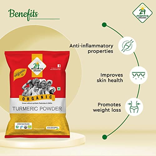 419GXrDo74L - Manvik Foods 24 Mantra Organic Turmeric Powder/Haldi Powder/Pasupu podi - 100gms | Pack of 1 | 100% Organic | Chemical Free & Pesticides Free | Rich Flavour | Unadulterated - Image 7