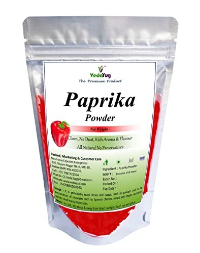 419oeUyT2iL - Manvik Foods VY VedaYug 100% Pure Red Sweet Paprika Powder, Non Smoked Paprika Powder, 200g