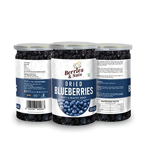 41ASNuehUbL - Manvik Foods Berries And Nuts Dried Blueberries | Dehydrated Blueberry - Antioxidant Rich, Super Foods | 1 Bottle of 200 Grams - Image 5