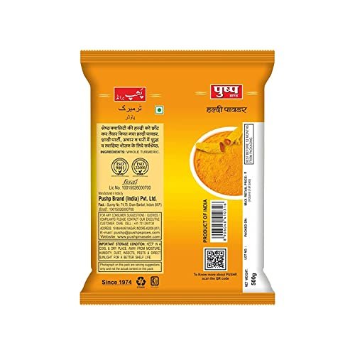 41DsjlpfbRL - Manvik Foods Pushp Brand Turmeric Powder Pouch (1kg pack) (Pack of 1) - Image 5