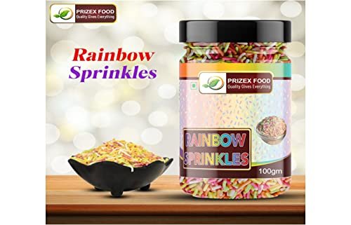 41EXNasPwL - Manvik Foods Prizex Cake Decoration Combo of Rainbow Sprinkles, Brown Sprinkles, Multi colour ball, Silver colour ball 400 gm (Pack of 4 * 100 gm Each) - Image 4