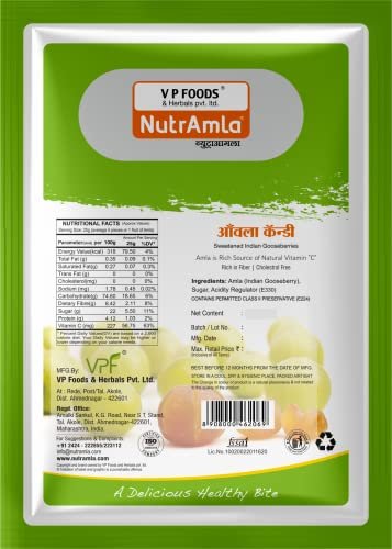 41G790d23JL - Manvik Foods NutrAmla Amla Fruit Dried Candy in Pieces Dehydrated Candies Source of Vitamin C Traditional Recipe, as good appetizer N.Wt.900g - Image 6