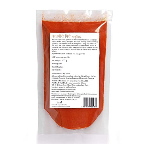 41Ghqm7efdL - Manvik Foods Conscious Food Kashmiri Red Chilli Powder | 200g (100g X 2) | Iron-Pounded | 100% Natural - Image 3