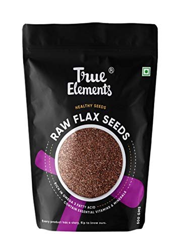 - Manvik Foods True Elements Flax Seeds 500g -Fibre Rich Flax Seeds for Hair Growth | Diet Food | Flax Seeds for Eating