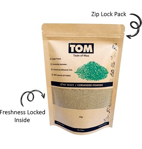41IeF34dZdS - Manvik Foods TOM Taste of Maa™ Coriander Powder, (Dhania) (200 Gm) - Image 4