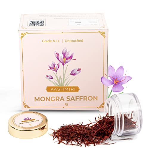 41ItscZ16 L - Manvik Foods Anveshan Kashmiri Mongra Saffron Kesar Keshar, A+++ Grade, Untouched Long Kesar Threads for Pregnant Women, Milk, Biryani, Cooking, Skin, ISO Certified (1 g (Pack of 1))