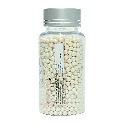 41J J GM9wL - Manvik Foods Confect Edible White Disco Balls Sprinkles 4 MM 120 Gms for cake cupcake decor - Image 5