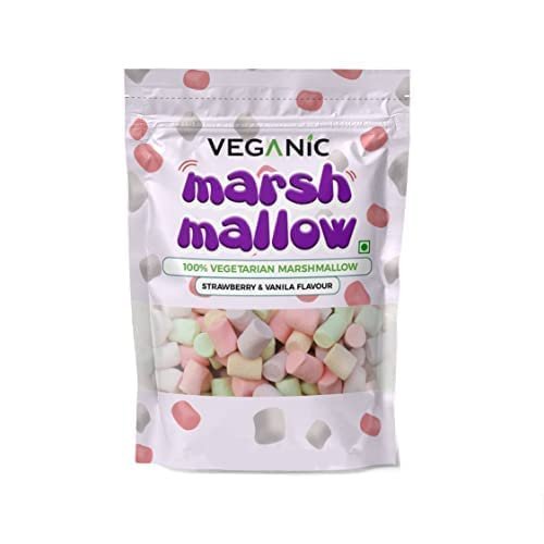 41J3Se61iYL - Manvik Foods Veganic Block Marshmallows Pure Veg 100g, 50 Pieces Strawberry Vanilla Flavor Mini Marshmallow Candy Soft And Tasty Candy Perfect For Kids Adults