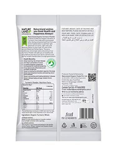 41KJiboKDZL - Manvik Foods NATURELAND ORGANICS Turmeric / Haldi Powder 200 Gm - Organic Healthy Spices, Yellow - Image 3