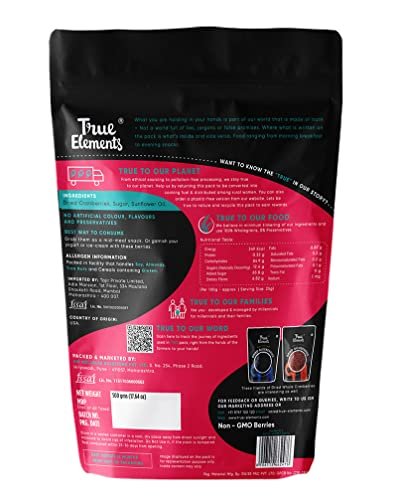 41KeT87uCzL - Manvik Foods True Elements Whole Cranberry 500g - Cranberries Dry Fruit | Antioxidant Rich, Non-GMO, Gluten Free & Vegan | Healthy Snack - Image 3