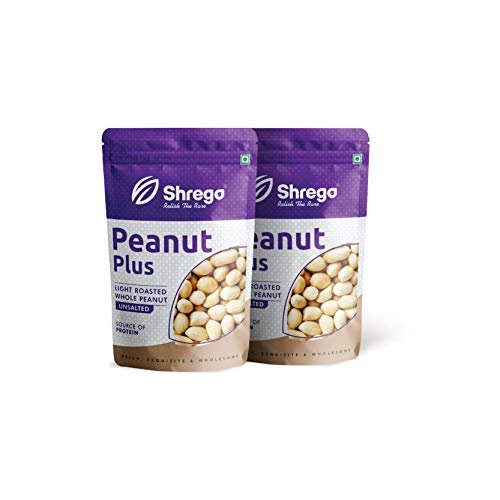 41Kkds58JUL - Manvik Foods SHREGO Peanut Plus Light Roasted Whole Peanut Unsalted 360G, Snacks and Namkeen (2X180G Vacuum Packed)