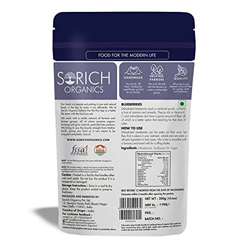 41MDXXvgA8S - Manvik Foods Sorich Organics Dried Blueberries (Dehydrated Fruits) - 300 Gm - Image 6