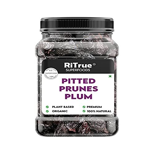 - Manvik Foods RiTrue - Organic Pitted Dried Prunes Without added Sugar - 250 gm - Unsweetened Dry Fruits ( No Preservatives & Additives ) (250Gm)