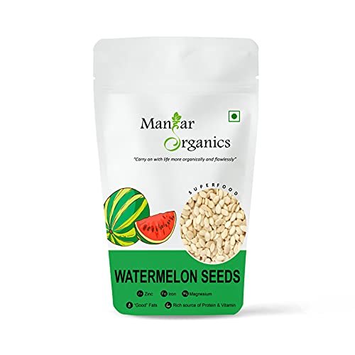 41PVnBnymlS - Manvik Foods ManHar Organics Raw Watermelon/ Magaj Seeds for Eating 1kg | Healthy Snacking | | High in Protein |