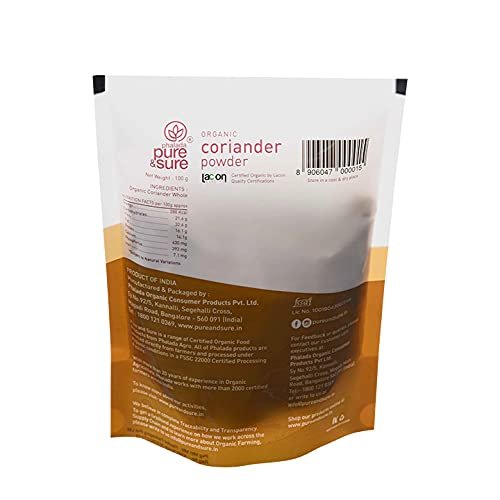 41QpacnaYAL - Manvik Foods Pure & Sure Organic Coriander Powder 100g - Image 3