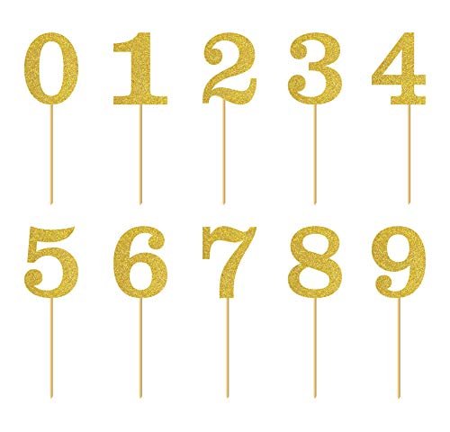 41RBv48M3TL - Manvik Foods SVM CRAFT® Gold Glitter 0-9 Cake Topper and Happy Birthday Cake Topper for 18th-21th-30th-40th-50th-60th-70th-80th-90th Birthday Party Decoration Supplies of Set 21 - Image 3