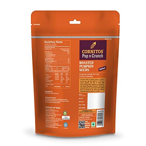 41REwJ3neUL - Manvik Foods Cornitos Pumpkin Seeds Roasted Salted, 200g - Image 3