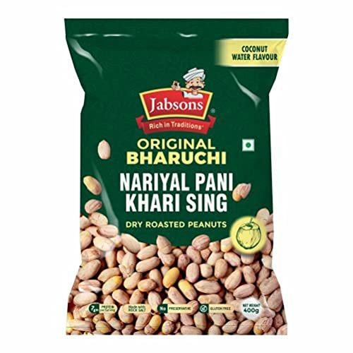 - Manvik Foods Jabsons Coconut Gluten Free Nariyal Pani Khari Sing water peanut/Moongphali/Shengdane 400G