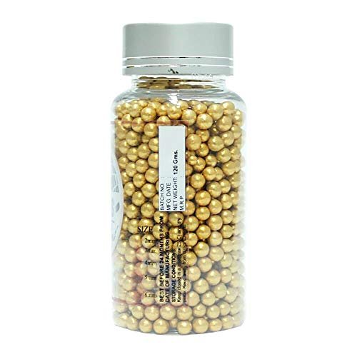 41Sz8JCLt8L - Manvik Foods Confect Edible Gold Disco Balls Sprinkles 5 MM 120 Gms for cake cupcake decor - Image 5
