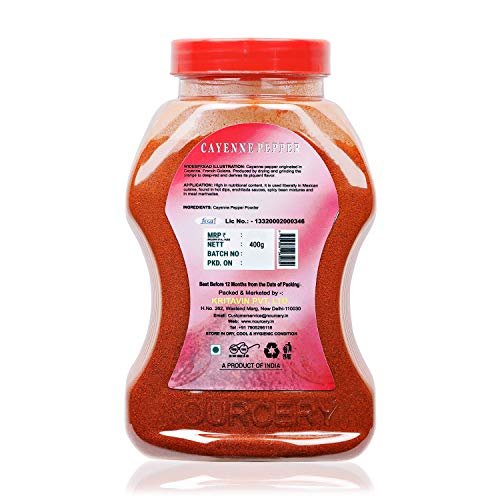 41UvoON2trL - Manvik Foods Nourcery Cayenne Pepper Powder, 400 Gram (Hot Chilli Powder) - Image 3
