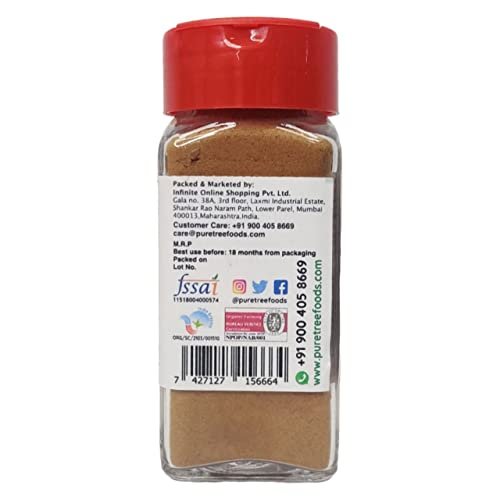 41XSKR cML - Manvik Foods Pure Tree | Certified Organic | Dalchini Powder | 60 g | Glass Jar | Cinnamon Powder | Vegan | Aroma & Flavour | For Sauces, Seasoning, Vegetable Dishes - Image 5