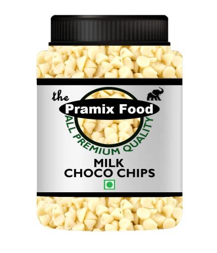 41XUb424a4L - Manvik Foods Pramix White Chocolate Chips, Milk Choco Chips - 200g