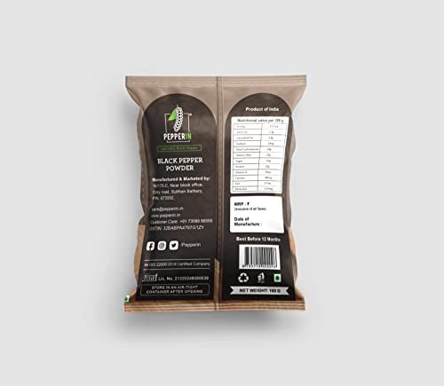 41XjhNGv45L - Manvik Foods Pepperin® Black Pepper Powder (Kali Mirch Powder) Fresh Ground Wayanad Black Pepper, 100g - Image 3