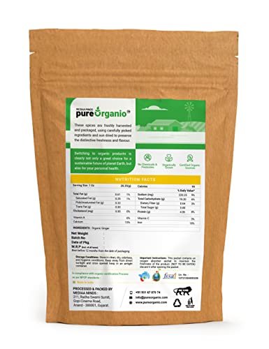 41aB8l507dL - Manvik Foods Pure Organio Ginger Powder Organic Dry Ginger Powder Saunth Ground Sonth Hand Pounded for Cooking Baking & Tea - Image 3