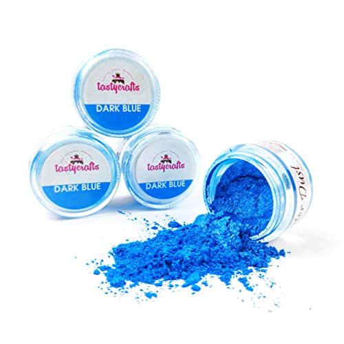 41aMReAM L - Manvik Foods Encrust Ventures Tasty crafts Luster Dust | Pearl Dust | Edible Product for Cake Décor | Sparkling Effect | topping | Glittering Shiner Dust | For Decorative Use, 4.25 gm - Dark Blue - Image 5