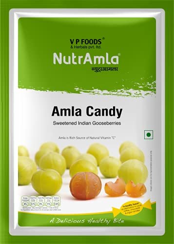 41aQZ13qehL - Manvik Foods NutrAmla Amla Fruit Dried Candy in Pieces Dehydrated Candies Source of Vitamin C Traditional Recipe, as good appetizer N.Wt.900g