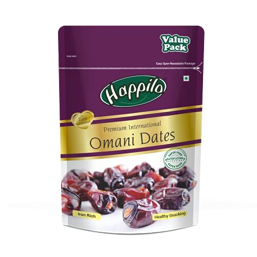 41bjNGUyJL - Manvik Foods Happilo Premium International Omani Dates 680g Value Pack | Khajoor or Khajur Dry Fruit | Healthy & Nutritious Snack | Rich in Protein & Vitamins | Natural Sweetener