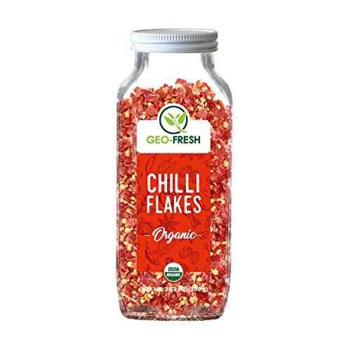 41bm04di3OL - Manvik Foods Geo-Fresh Organic Chilli Flakes 150g - USDA Certified