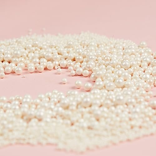 41d WtpJrXL - Manvik Foods Confect Edible White Disco Balls Sprinkles 6 MM 120 Gms for cake cupcake decor - Image 3