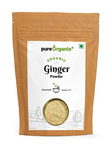 41dbQG7w3mL - Manvik Foods Pure Organio Ginger Powder Organic Dry Ginger Powder Saunth Ground Sonth Hand Pounded for Cooking Baking & Tea