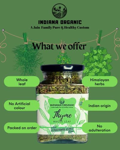41eXQiPKMnL - Manvik Foods Indiana Organic Dried Thyme Whole Leaf for Culinary Use, 40 Gm - Image 3