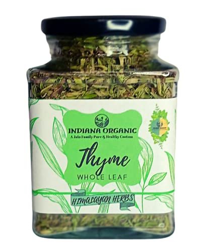 - Manvik Foods Indiana Organic Dried Thyme Whole Leaf for Culinary Use, 40 Gm