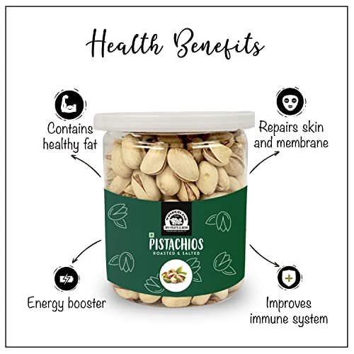 41i tQWgo L - Manvik Foods Wonderland Foods - Dry Fruits I American California Roasted & Salted Pistachios (Pista) 200g Jar - Image 7