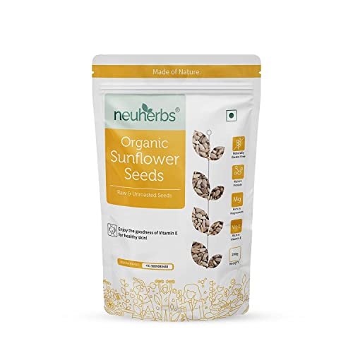 41lJ7zOZeCL - Manvik Foods Neuherbs Raw Sunflower Seeds for Eating, Rich in Protein & Fiber : 200 G