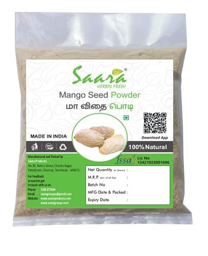 41leIswlZVL - Manvik Foods Saara HERBALFRESH Mango Seed Powder, 250g, Aam Beej, Maa Kottai, Aam Guthli Seed Powder, 250g(Pack of 2 X 100g, Pack of 1 X 50g)