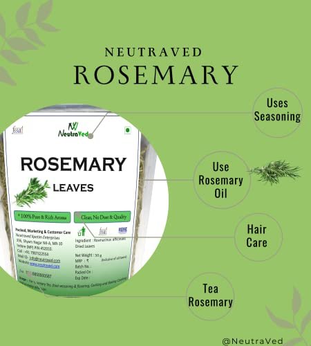 41lrbbBrASL - Manvik Foods NeutraVed Rosemary Dried Leaf - (100 Gm) - Image 3